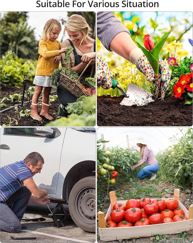  gartenhocker mit Rollen, Rollsitz für Gartenarbeit, 360 ° Drehbarer, Rot, Höhenverstellbar, für Haushalt und Garten
