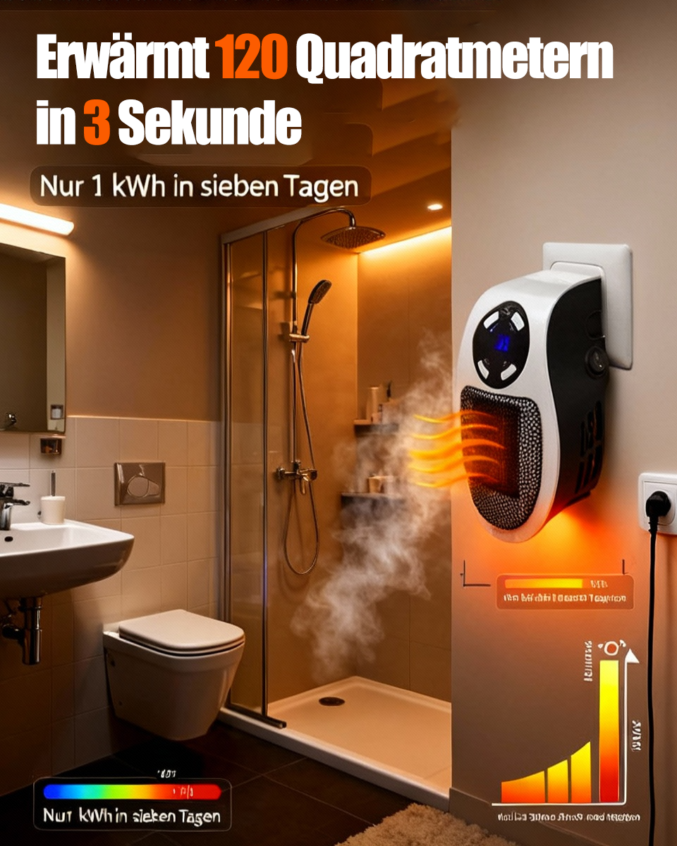 Neueste Energiespartechnologie 2025 【Nur 1 kWh in sieben Tagen⚡】 Heizlüfter mit Blitzschneller 3-Sekunden-Aufheizung🔥