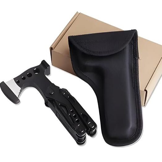 BROSELLER Multitool – kompakt – 16 Funktionen – inkl. Hammer & Axt – für Outdoor- & Survival-Enthusiasten, Bushcrafter, Camper, Jäger, Angler, Heimwerker oder Wanderer – tolle Geschenkidee für Männer