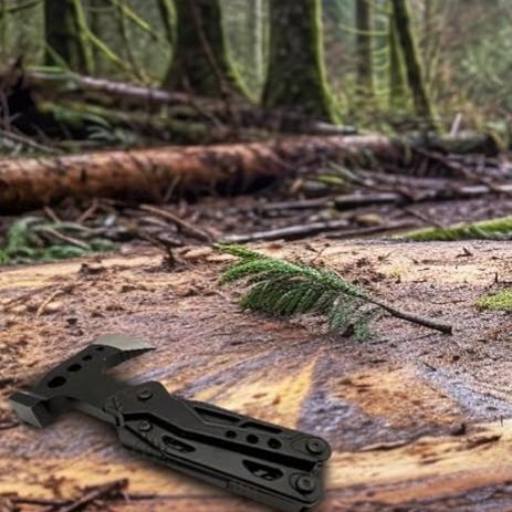  Multitool – kompakt – 16 Funktionen – inkl. Hammer & Axt – für Outdoor- & Survival-Enthusiasten, Bushcrafter, Camper, Jäger, Angler, Heimwerker oder Wanderer – tolle Geschenkidee für Männer