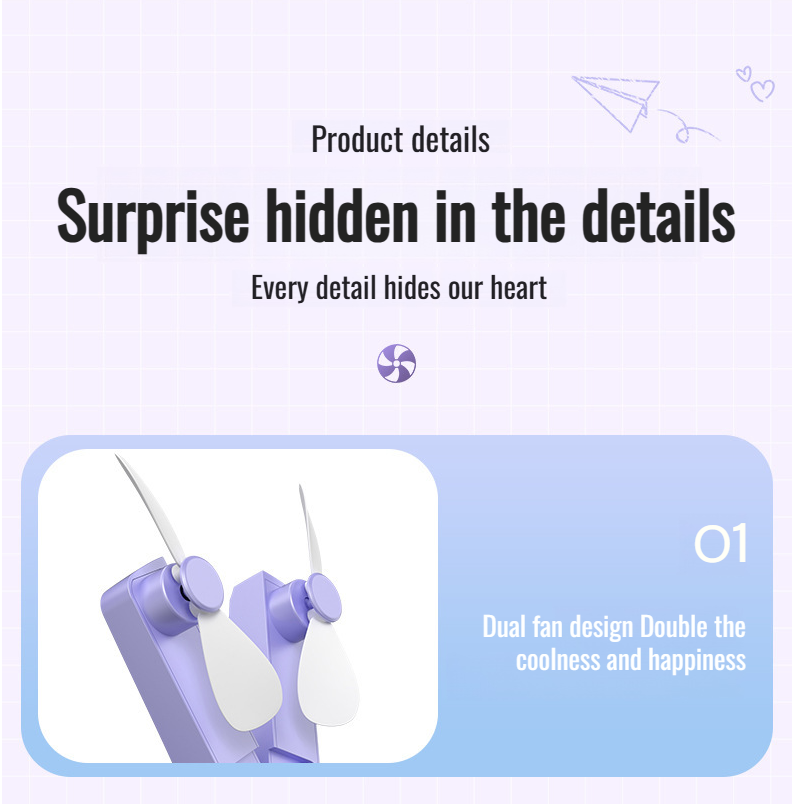 Mute high wind power fan for sports and outdoor activities