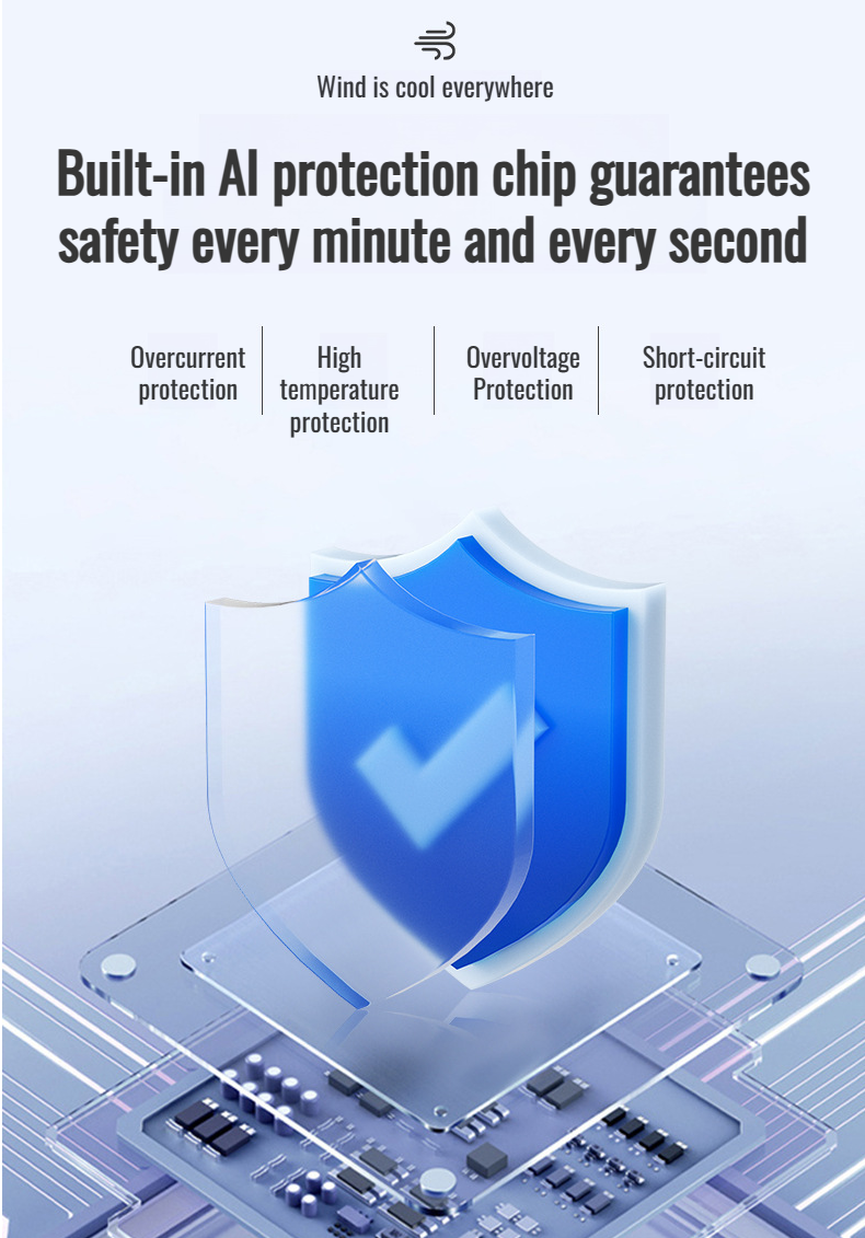 High power mini fan with folding design