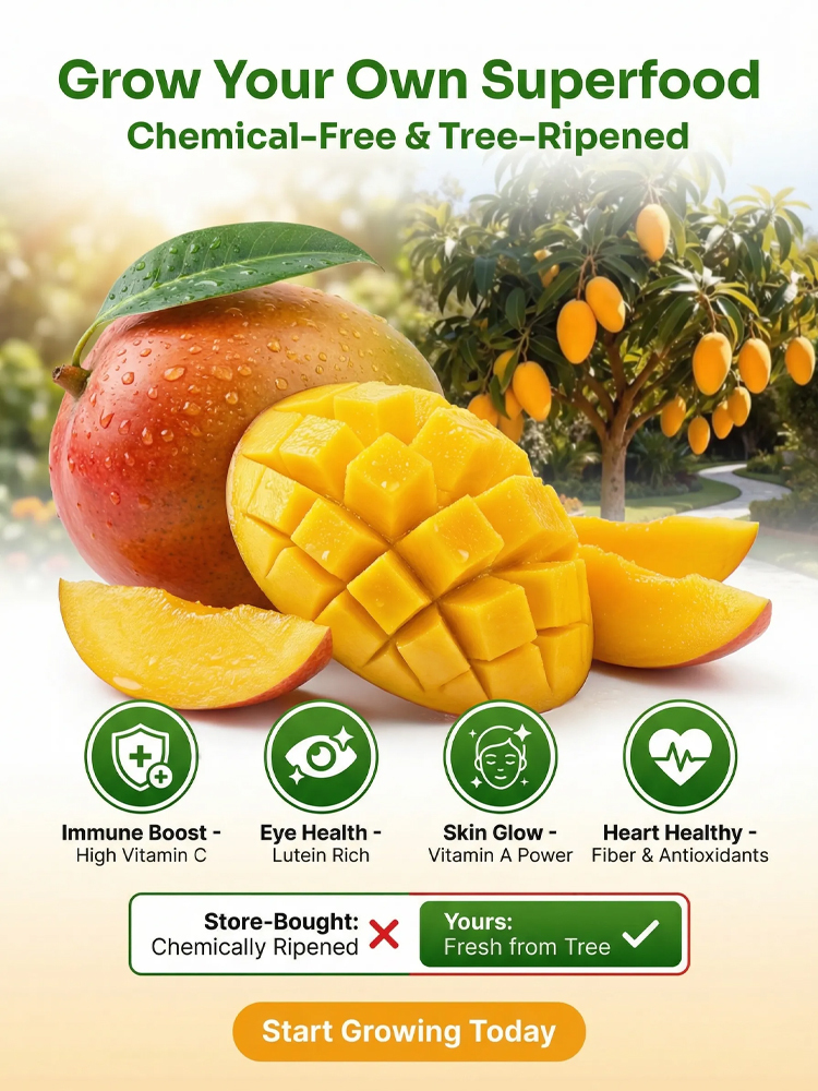 🥭 Cold Hardy Dwarf Mango Tree - 99% Survival Rate - Year 1 Harvest - Grow Anywhere in UK 🏠