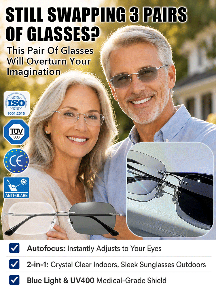 [No Prescription Needed] Ultra-Light Smart Auto-Focus Glasses | Clear Near to Far Vision | Blue Light Filter | Photochromic 👓✨