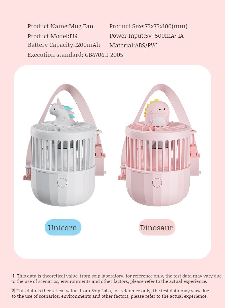 Slant span small fan Student portable mini small fan Usb rechargeable mute mini portable fan