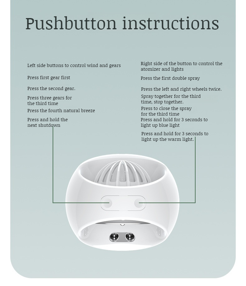 Dual spray portable fan for fast and even cooling