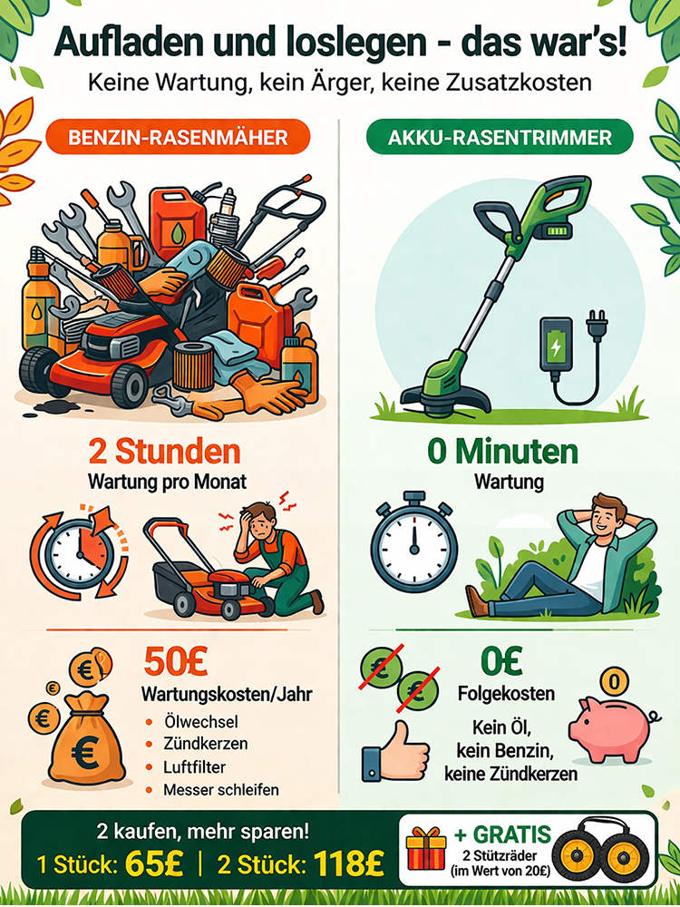 Garden Master 4-in-1 Cordless Trimmer | 48V Battery 🔋 Ultra-Lightweight ⚡ 600W Power 🌿 No Noise 🔇