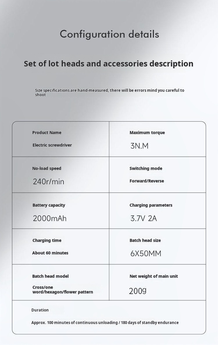 Small household rechargeable mini long range automatic electric screwdriver