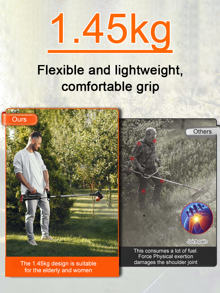 [10-Year Warranty] 1880W Ultra-Light Cordless Grass Trimmer 🌿 | Mows 200sqm in 10 Mins | Telescopic Pole No Bending | CE and TÜV Certified
