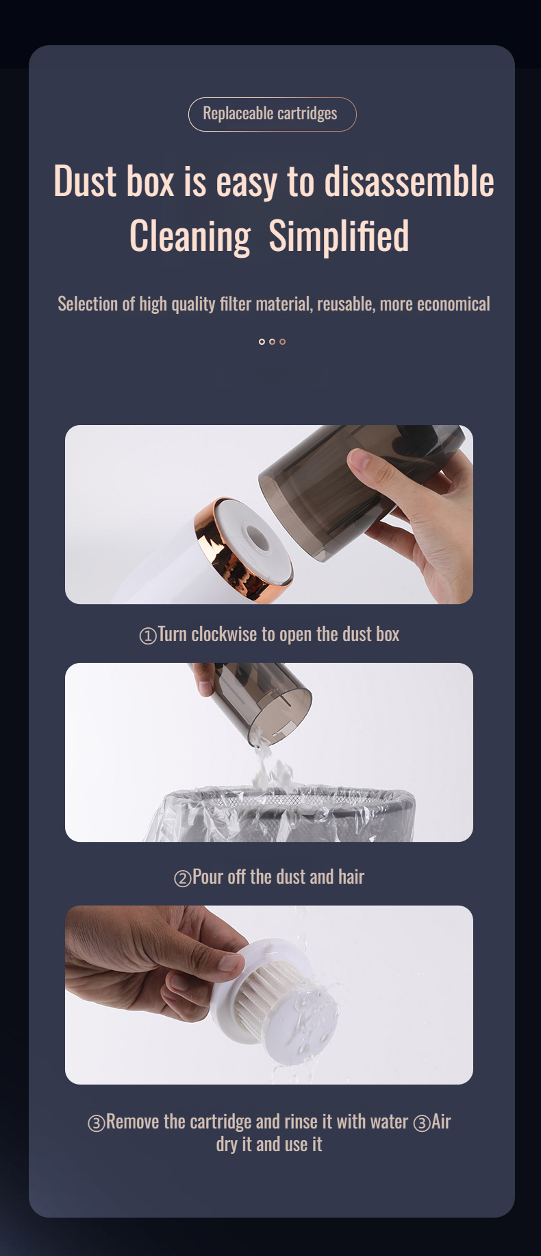 Ergonomic design portable vacuum for household cleaning