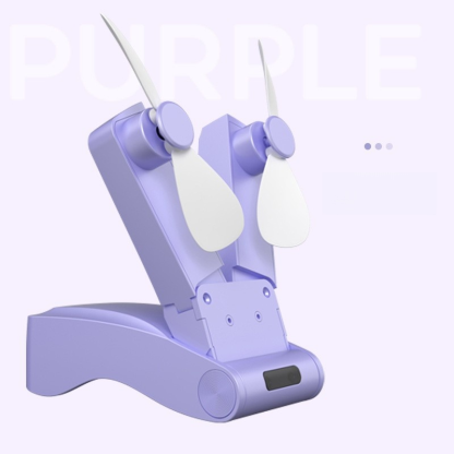 High wind power portable folding double head fan outdoor mini fan handheld mute high wind power fan