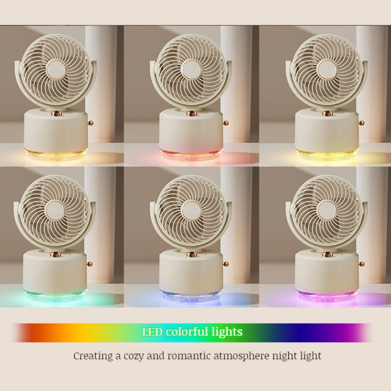 Portable rechargeable electric fan dormitory desktop mini fan long life desktop mute circulation fan