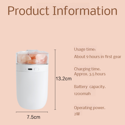 Car humidifier colorful ambient light mini humidifier wireless charging models salt lamp humidifier