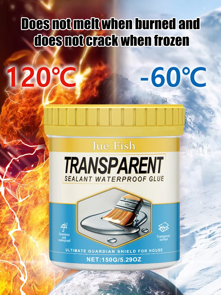 Clear Waterproof Sealant Coating 🛡️ 30-Year Leak Proof Guarantee 🖌️ Easy DIY Brush On ❄️ Extreme Temp Resistant 🌱 Non Toxic Safe