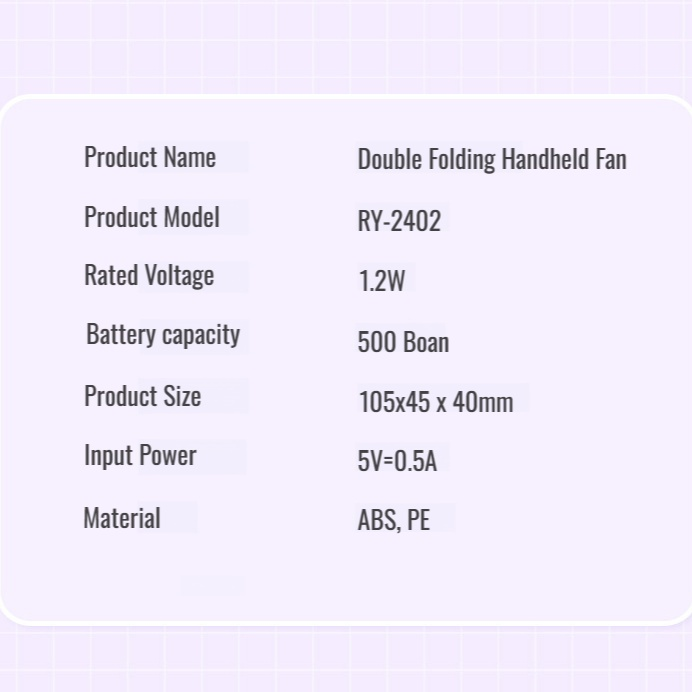 High wind power portable folding double head fan outdoor mini fan handheld mute high wind power fan