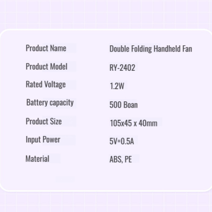 High wind power portable folding double head fan outdoor mini fan handheld mute high wind power fan