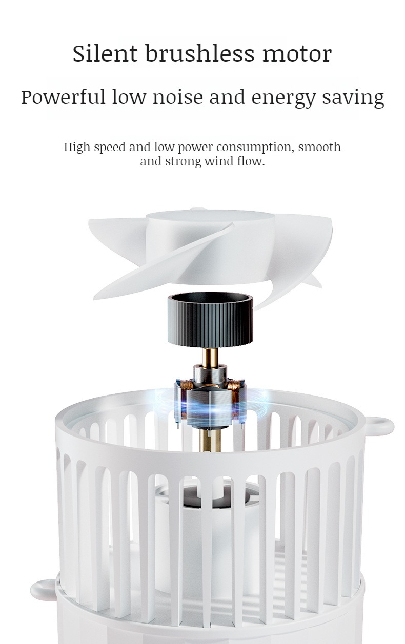 Rechargeable portable fan with modern slant span design