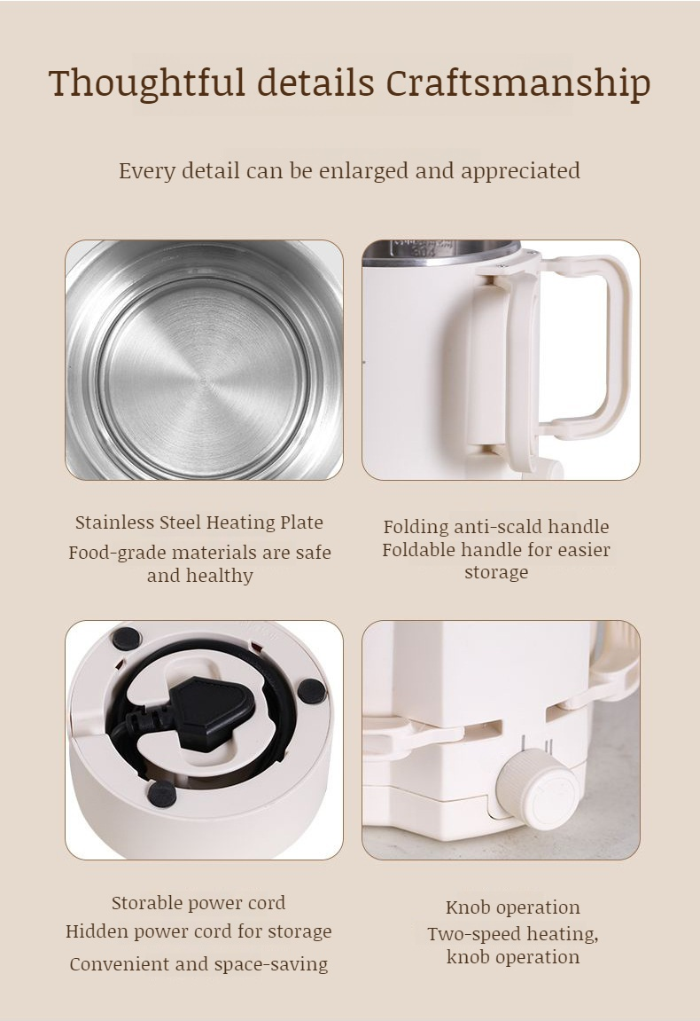 Easy-to-clean small foldable kettle