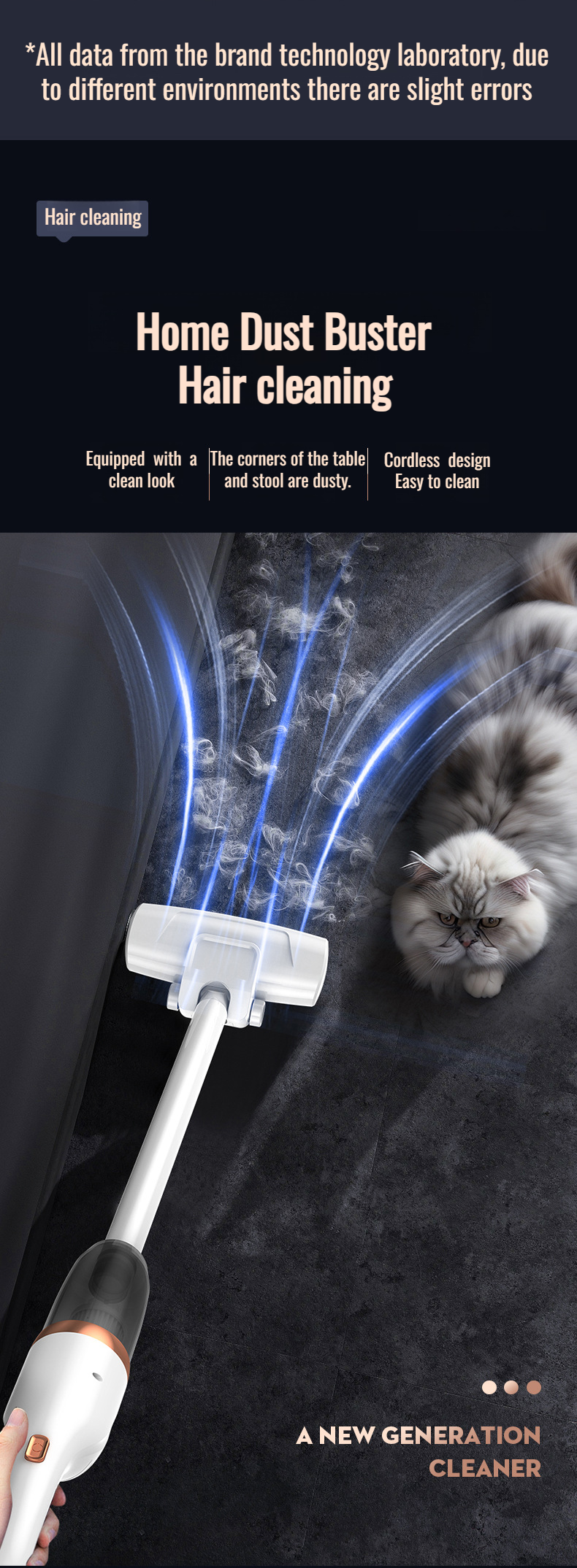 Wireless rechargeable vacuum cleaner for home use