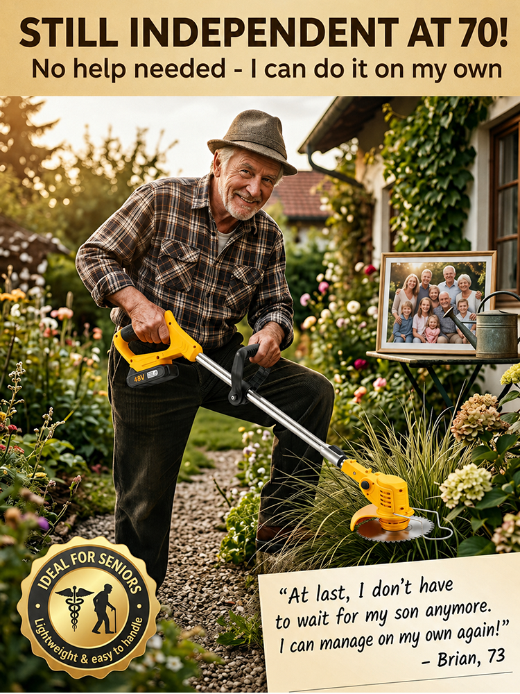 Garden Master 4-in-1 Cordless Trimmer | 48V Battery 🔋 Ultra-Lightweight ⚡ 600W Power 🌿 No Noise 🔇