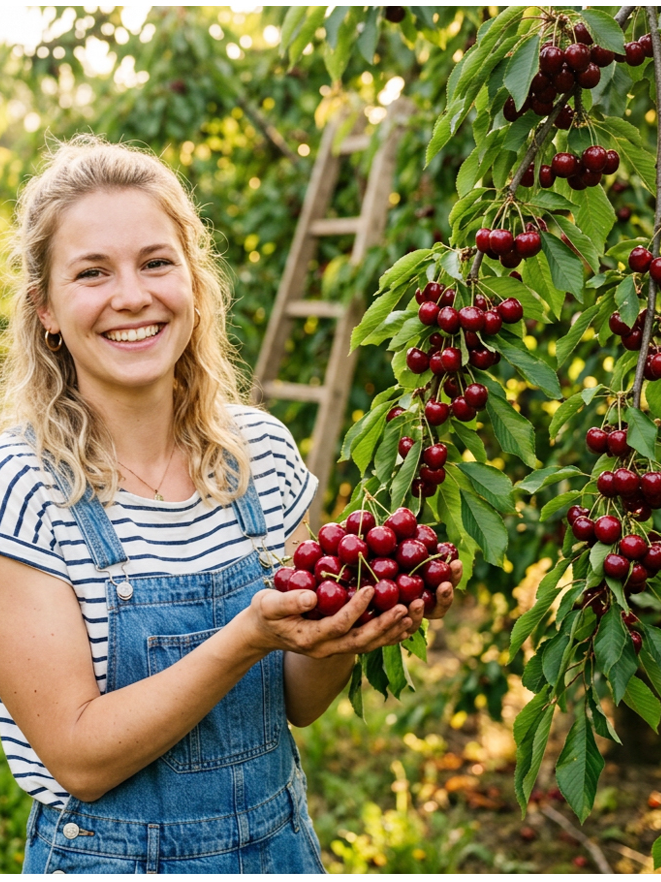 【No Fruit❓Full Refund❗】Regina Sweet Cherry Tree 🍒 | XXL Jumbo Fruit | 2-Year-Old Robust Sapling🌳| Harvest This May | Ideal for Balcony or Garden | Cold Hardy to -20℃