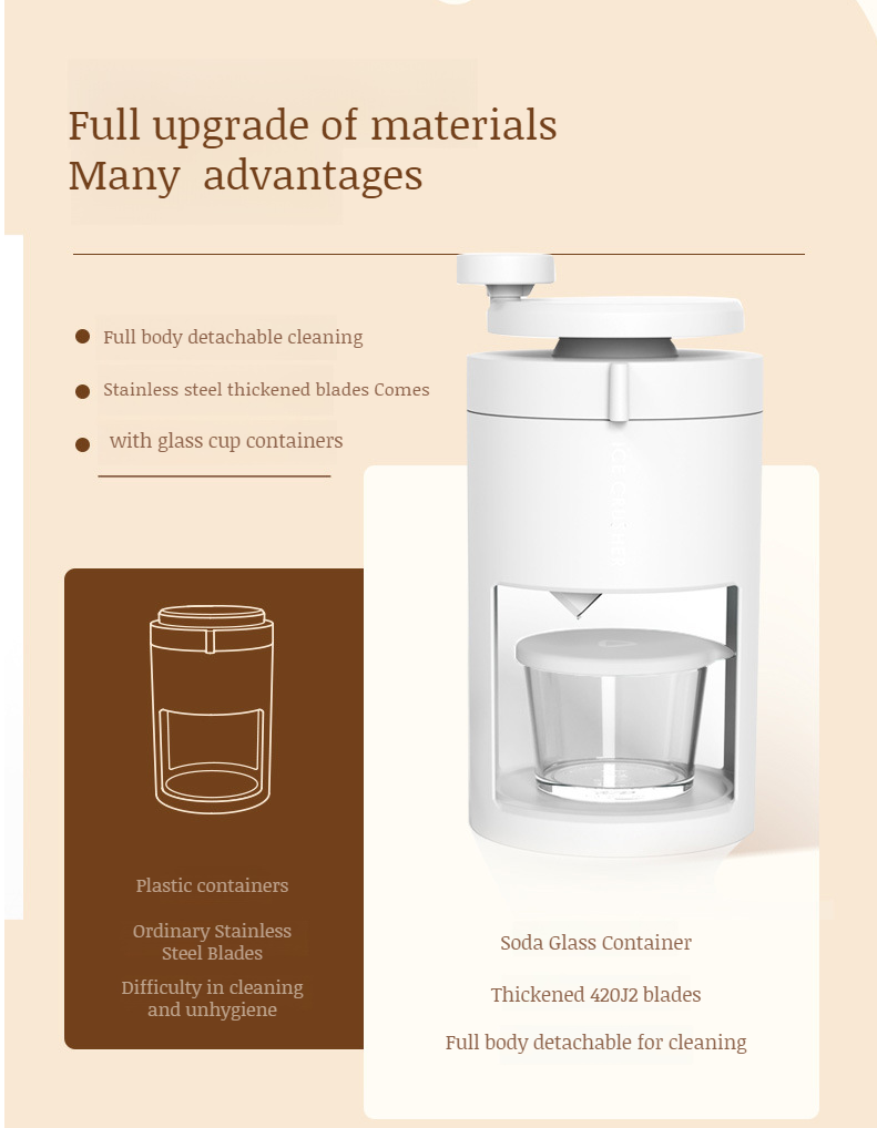 Household ice shaver making fluffy shaved ice