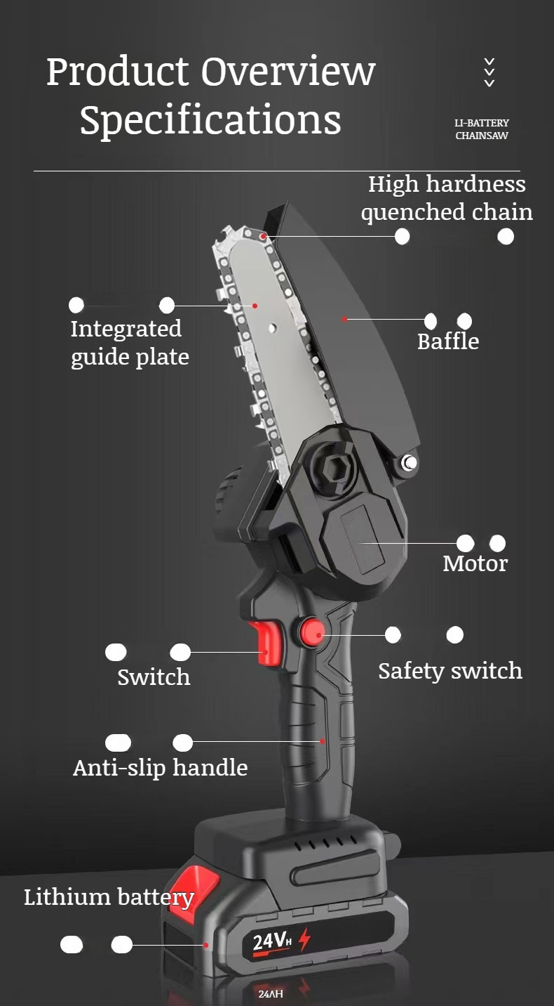 User operating portable cordless handheld saw