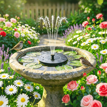 Solar Pond Fountain ☀️ No Electricity Bills 💧 Oxygen Boost 🛡️ IP68 Waterproof ✅ 10s Setup