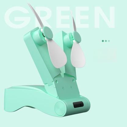 High wind power portable folding double head fan outdoor mini fan handheld mute high wind power fan