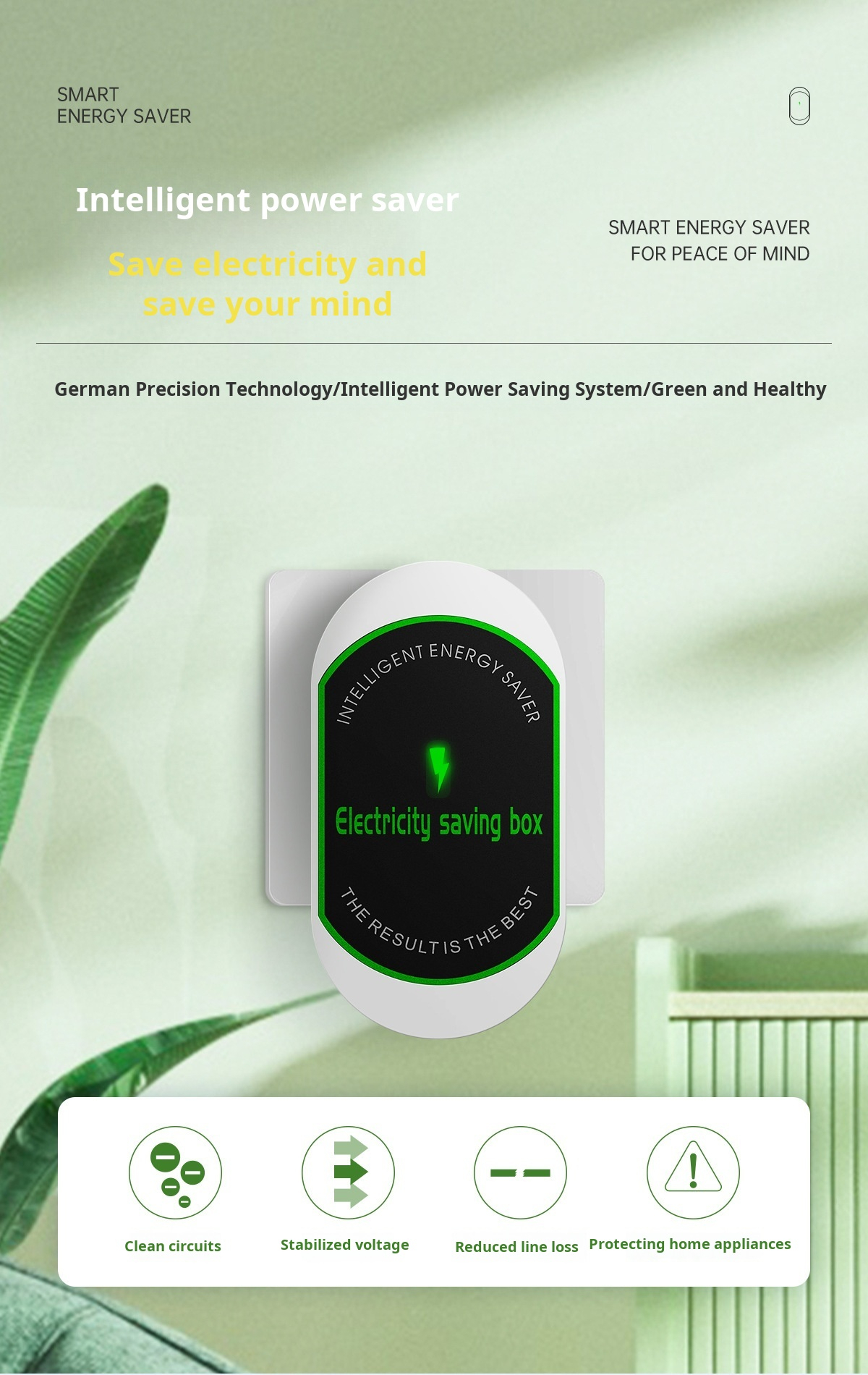 Intelligent household voltage stabilizer device front view