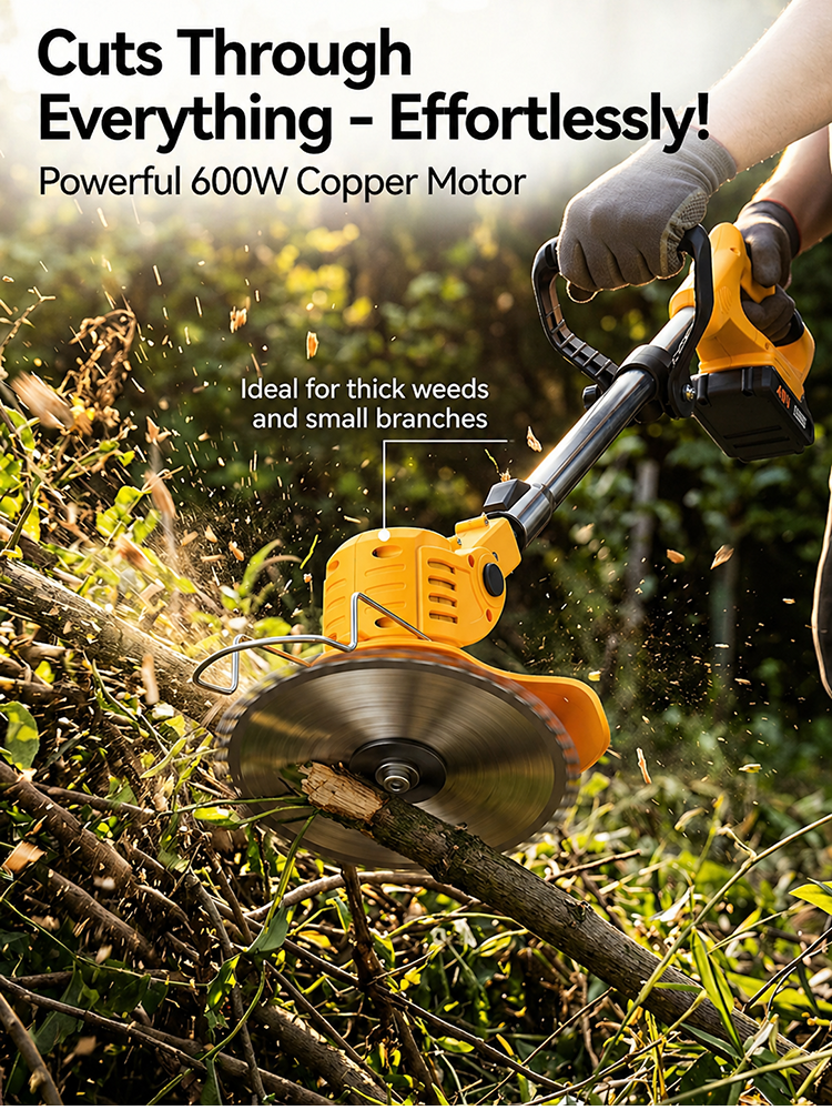 Garden Master 4-in-1 Cordless Trimmer | 48V Battery 🔋 Ultra-Lightweight ⚡ 600W Power 🌿 No Noise 🔇
