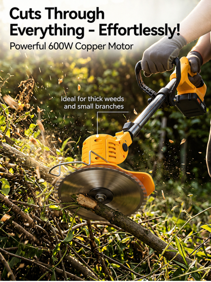 Garden Master 4-in-1 Cordless Trimmer | 48V Battery 🔋 Ultra-Lightweight ⚡ 600W Power 🌿 No Noise 🔇
