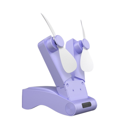 High wind power portable folding double head fan outdoor mini fan handheld mute high wind power fan