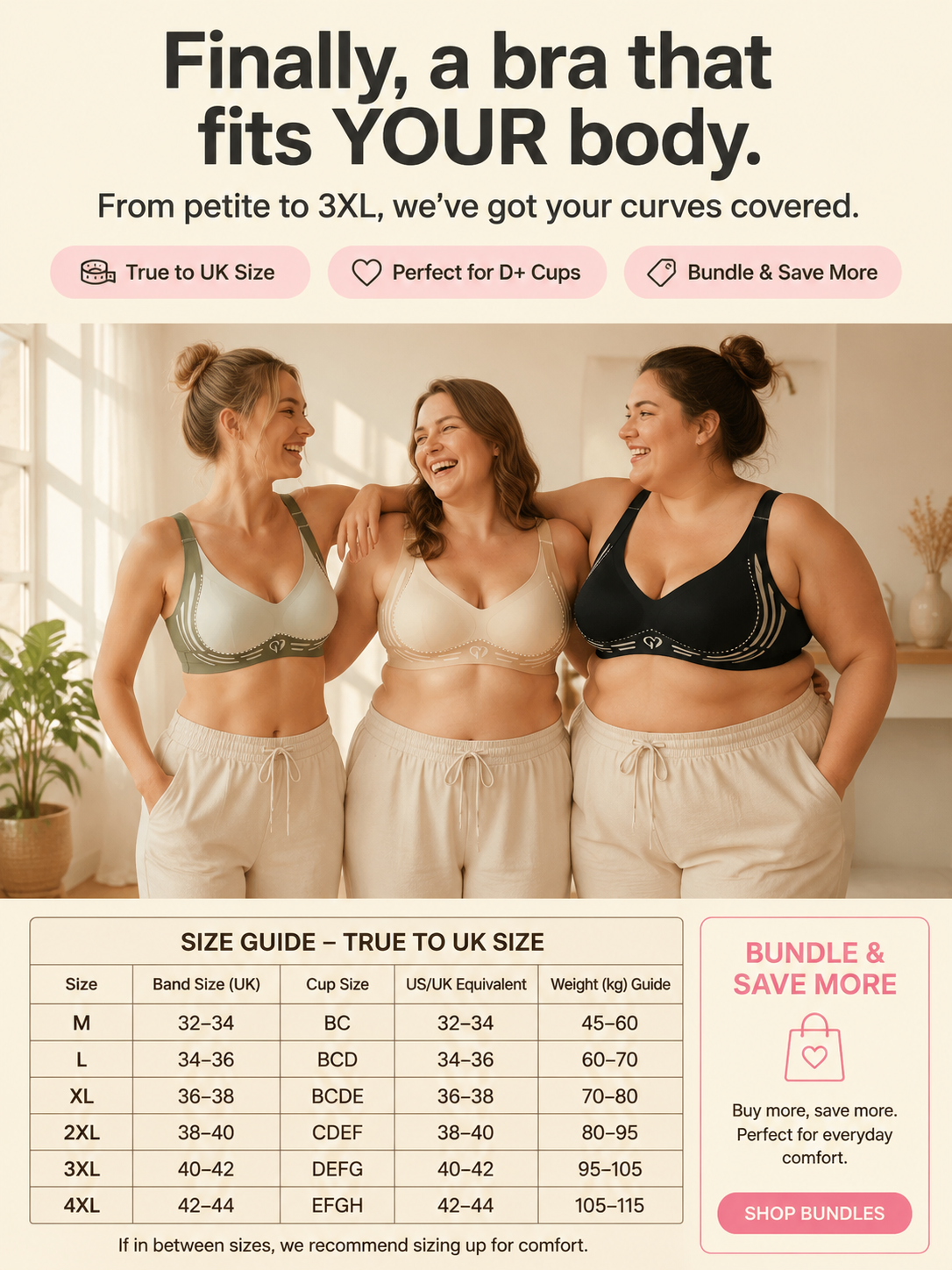 【Look 10kg Lighter】3D Wire-Free Minimizer Bra 💖 | Back Smoothing | Anti-Sag | Seamless | Breathable 🌸