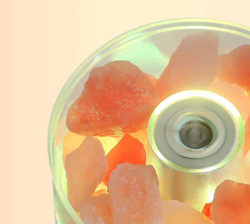 Car interior with mini humidifier and colorful LED lights