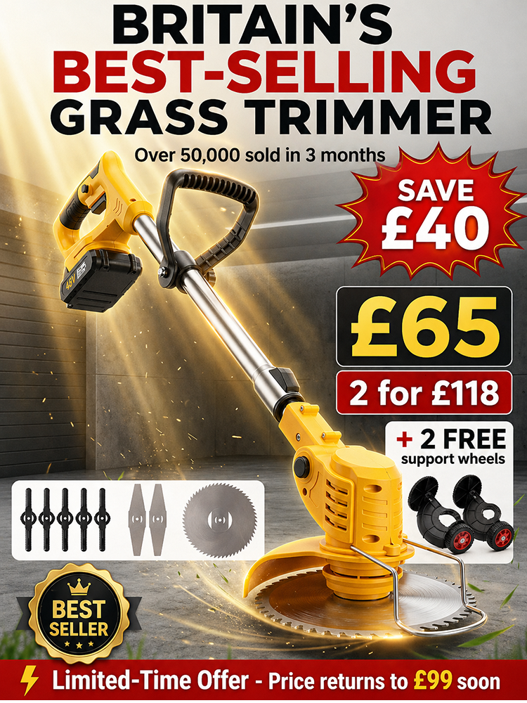 Garden Master 4-in-1 Cordless Trimmer | 48V Battery 🔋 Ultra-Lightweight ⚡ 600W Power 🌿 No Noise 🔇