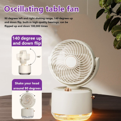 Portable rechargeable electric fan dormitory desktop mini fan long life desktop mute circulation fan