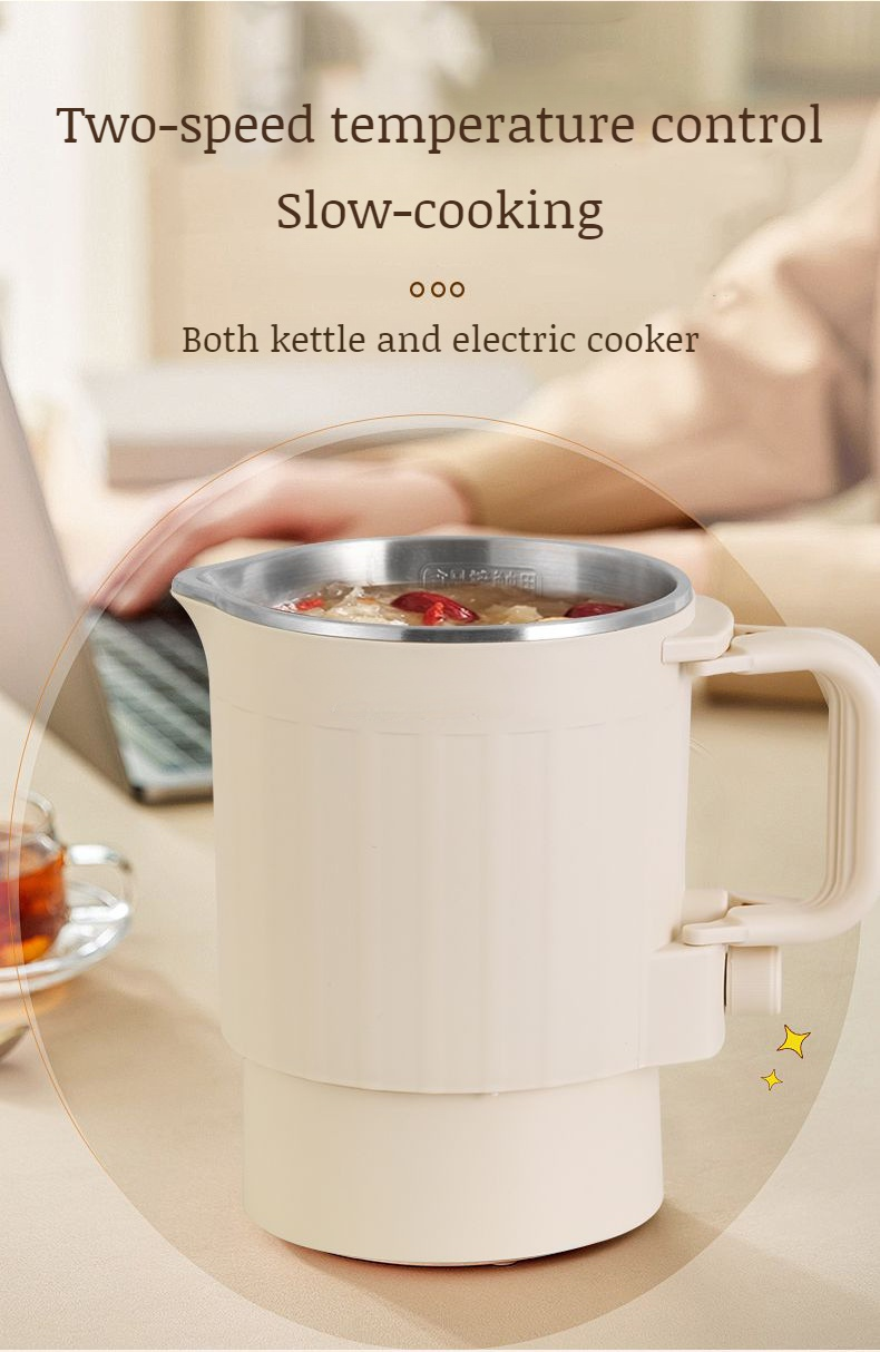 Travel-friendly foldable electric kettle in use