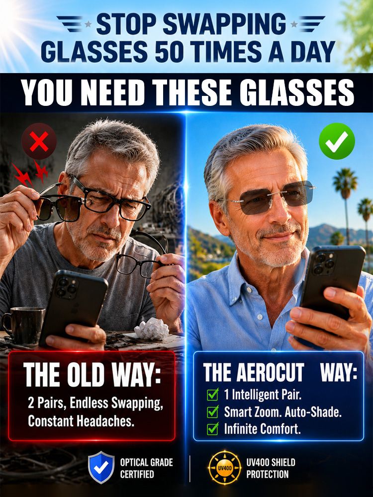 [No Prescription Needed] Ultra-Light Smart Auto-Focus Glasses | Clear Near to Far Vision | Blue Light Filter | Photochromic 👓✨