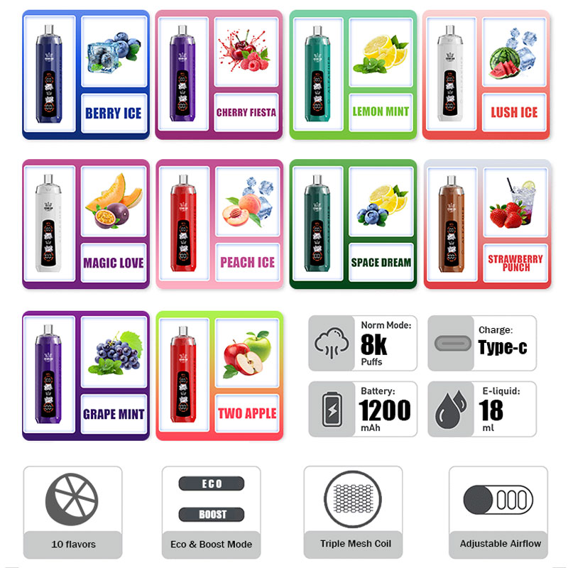 ALFAKHER AF10一次性 8K CRYSTAL DUAL电池主机