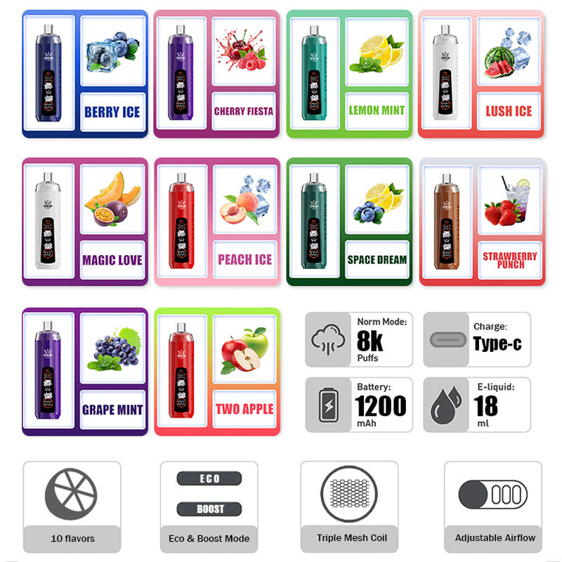 ALFAKHER AF10一次性 8K CRYSTAL DUAL电池主机