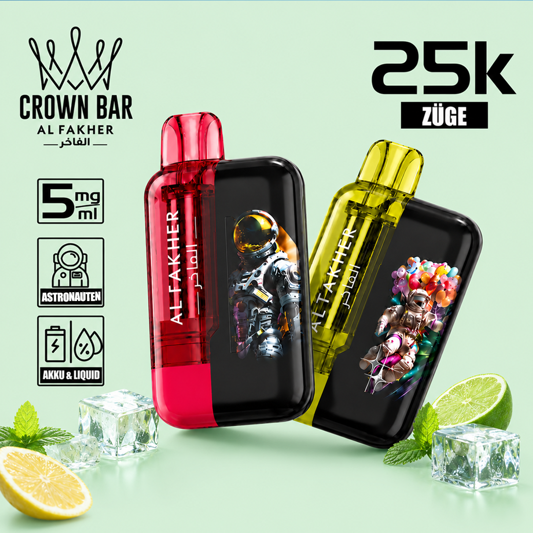 Al Fakher Crown Bar 25K Ultra Einweg-E-Zigarette mit großer Anzahl von Zügen