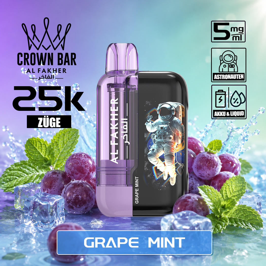 Al Fakher Crown Bar 25K Ultra Einweg-E-Zigarette mit großer Anzahl von Zügen