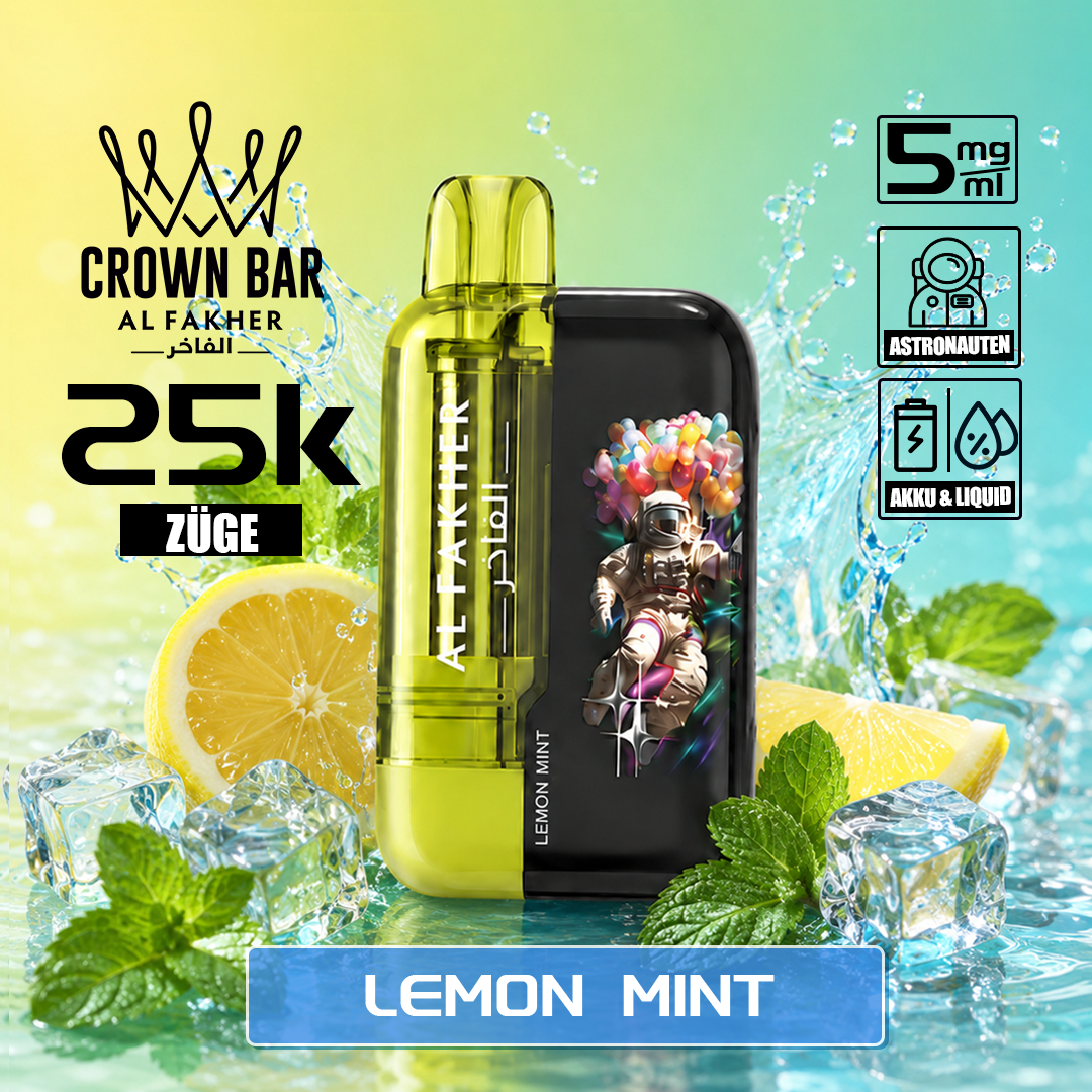 Al Fakher Crown Bar 25K Ultra Einweg-E-Zigarette mit großer Anzahl von Zügen