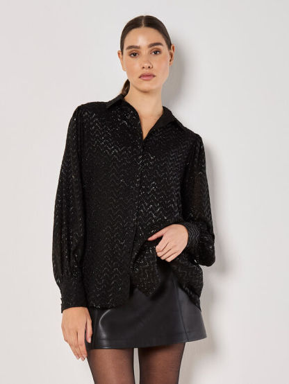 Jacquard Chevron Shimmer Shirt