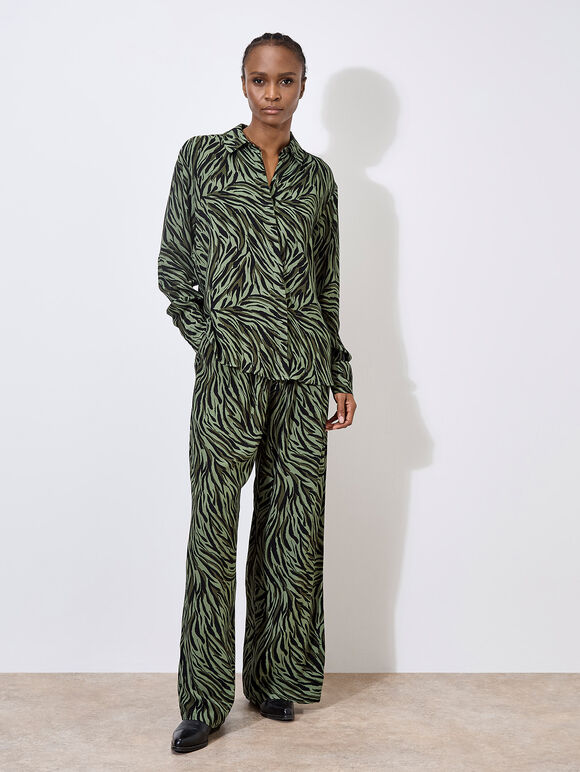 Zebra Print High-Low Shirt