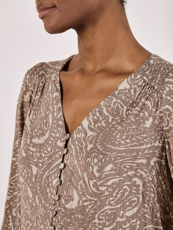 Paisley Print Shimmer Blouse