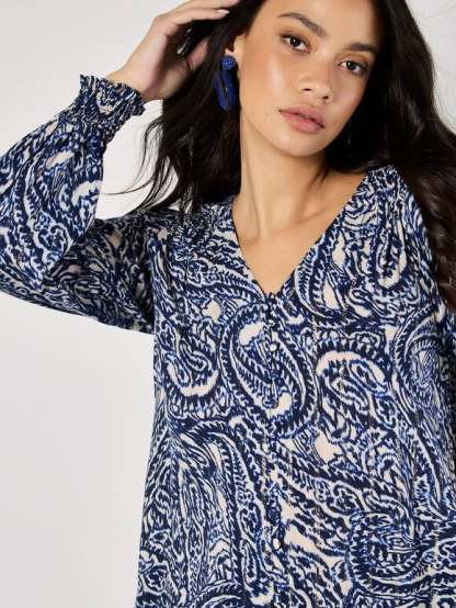 Paisley Print Shimmer Blouse