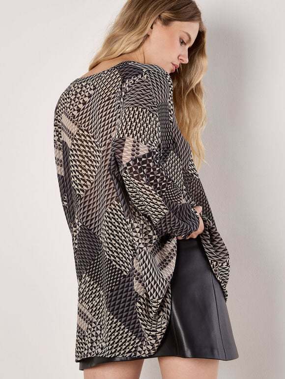 Geo Patchwork Chiffon Shirt
