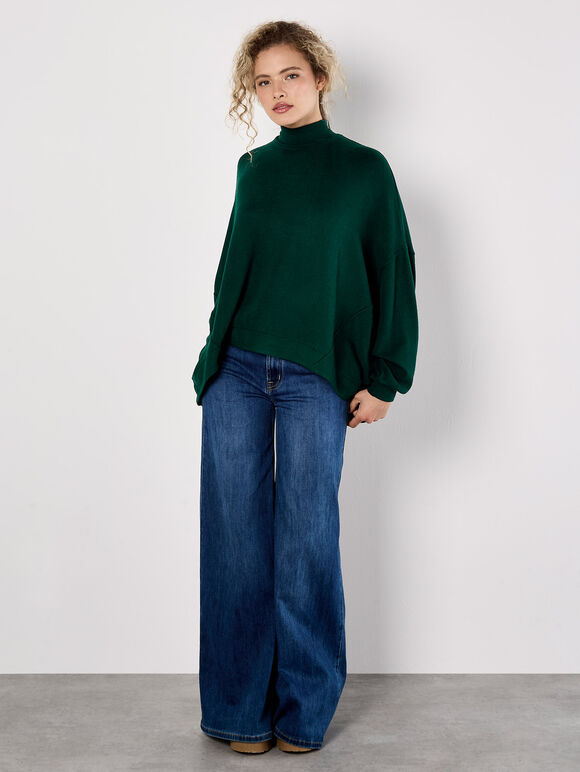 Mock Neck Oversized Soft Knit Top